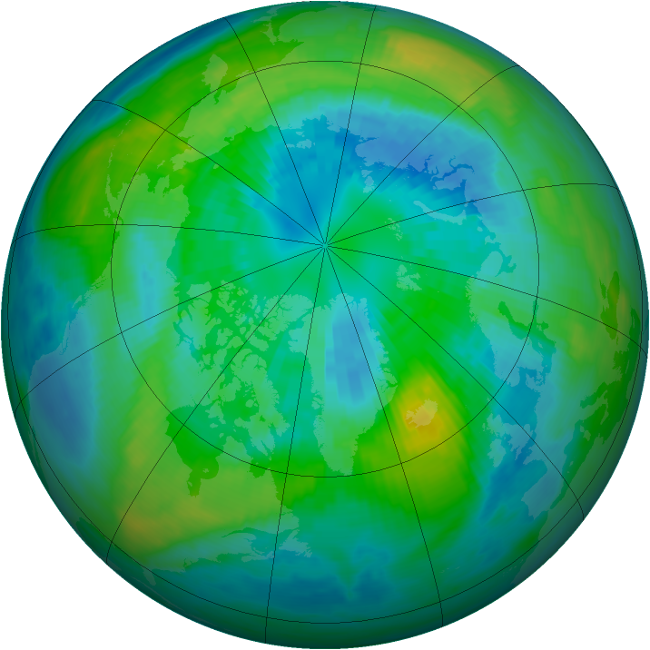 Arctic ozone map for 03 October 1980